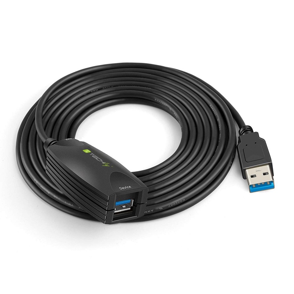 Techly Cavo Prolunga Attivo USB 3.2 SuperSpeed 5m Maschio/Femmina Nero