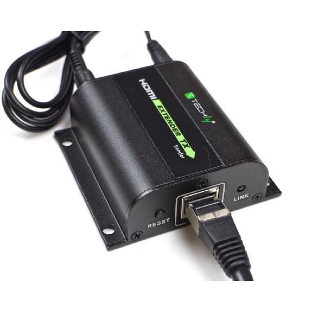 Techly 020355 Extender HDMI Full HD 3D IR su Cavo Cat.5E/6/6A/7 60m Autoregolato Nero