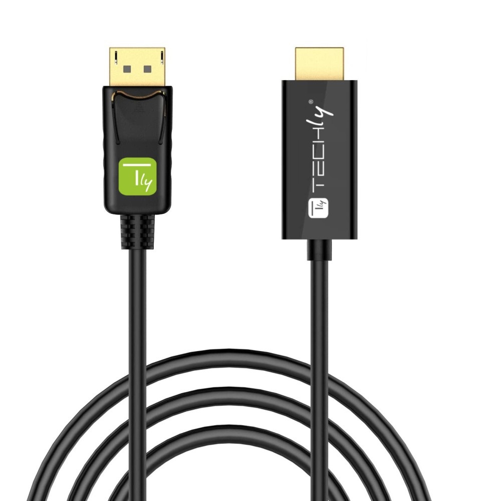 Techly Cavo Convertitore da DisplayPort 1.2 a HDMI 4K 2m Nero - Alta Qualità e Supporto Deep Color