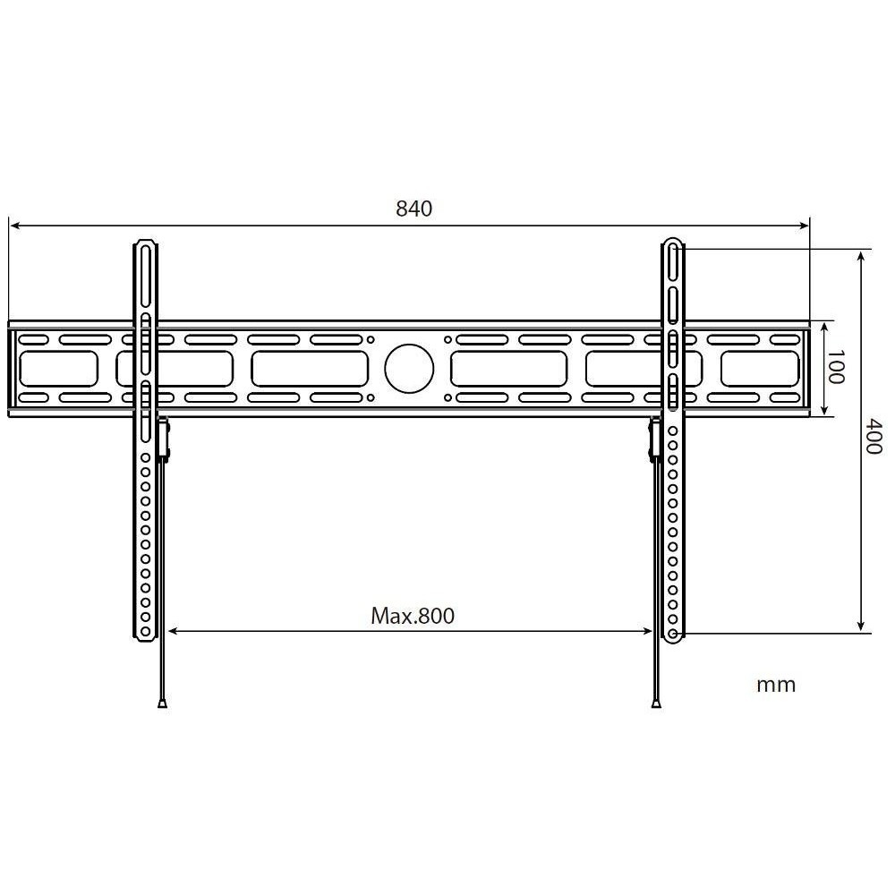 Techly Supporto a Muro per TV LED LCD 42-80'' Ultra Slim Fisso H400mm - VESA fino a 800x400mm, Nero, Max 60kg