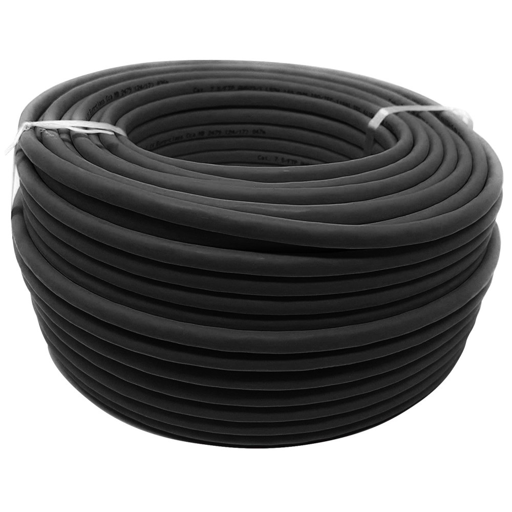 Techly ITP9-FLS-0100LO Cavo di Rete Cat6 S/FTP 100 m Flessibile da Esterno Nero in CCA