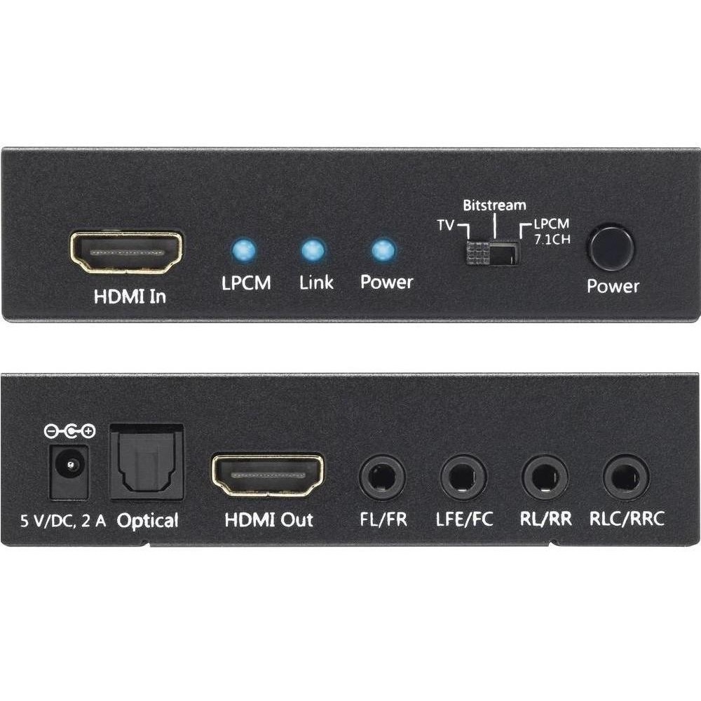 TECHLY Estrattore Audio LPCM 7.1 da HDMI 4K UHD 3D - Modello IDATA HDMI-EA74K