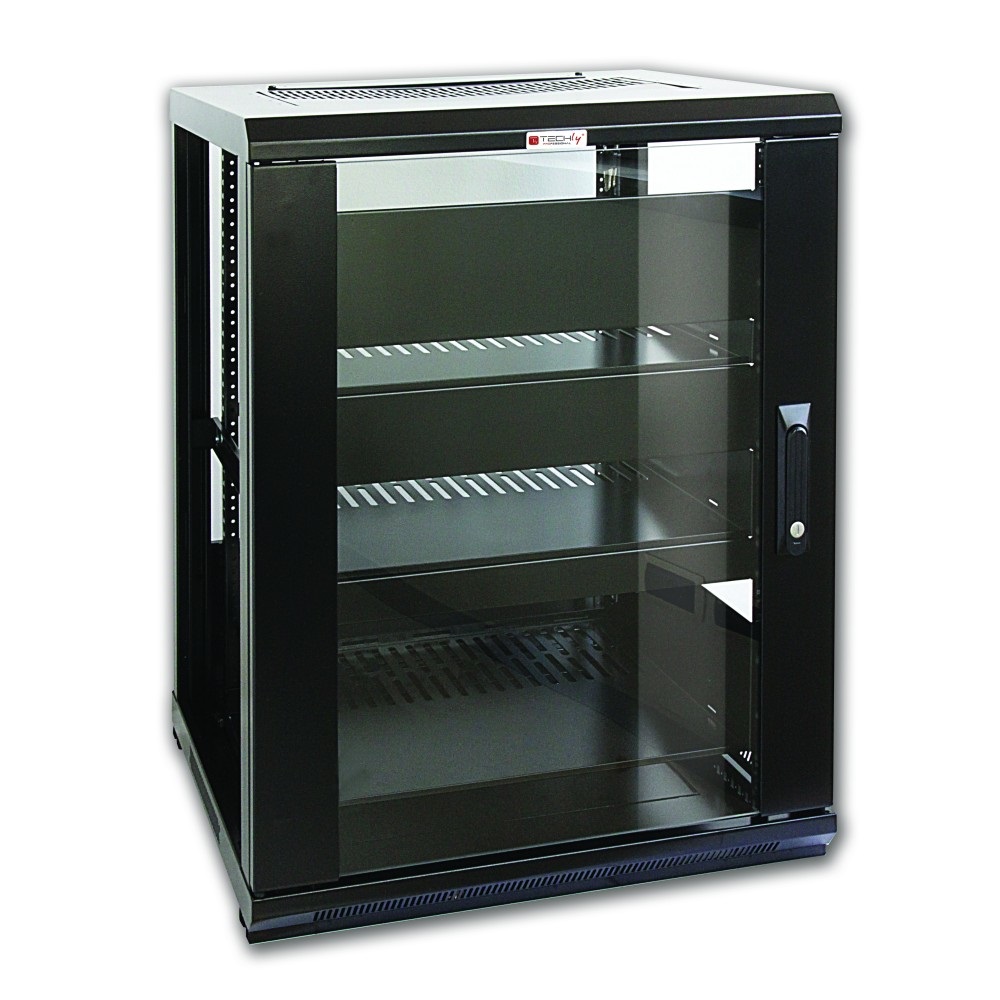 Techly Professional Armadio Rack 19'' 600x600 15U per Audio Video Nero I-CASE AV-2115BKTY
