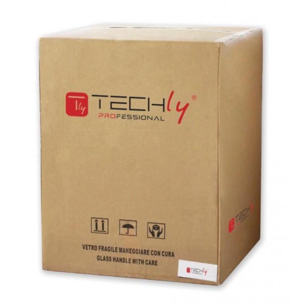 Techly Professional Armadio Rack 19'' 600x600 15U per Audio Video Nero I-CASE AV-2115BKTY
