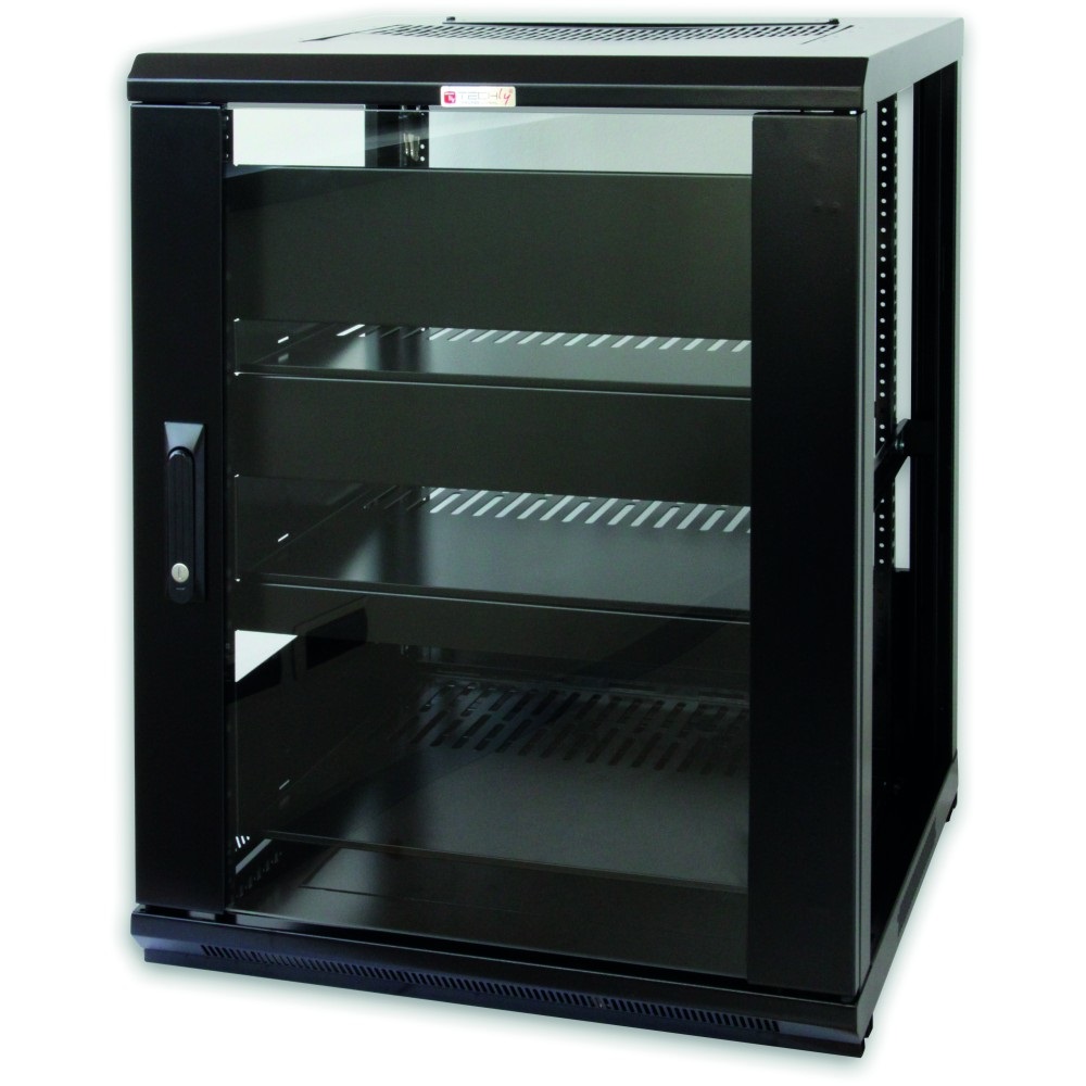 Techly Professional Armadio Rack 19'' 600x600 15U per Audio Video Nero I-CASE AV-2115BKTY