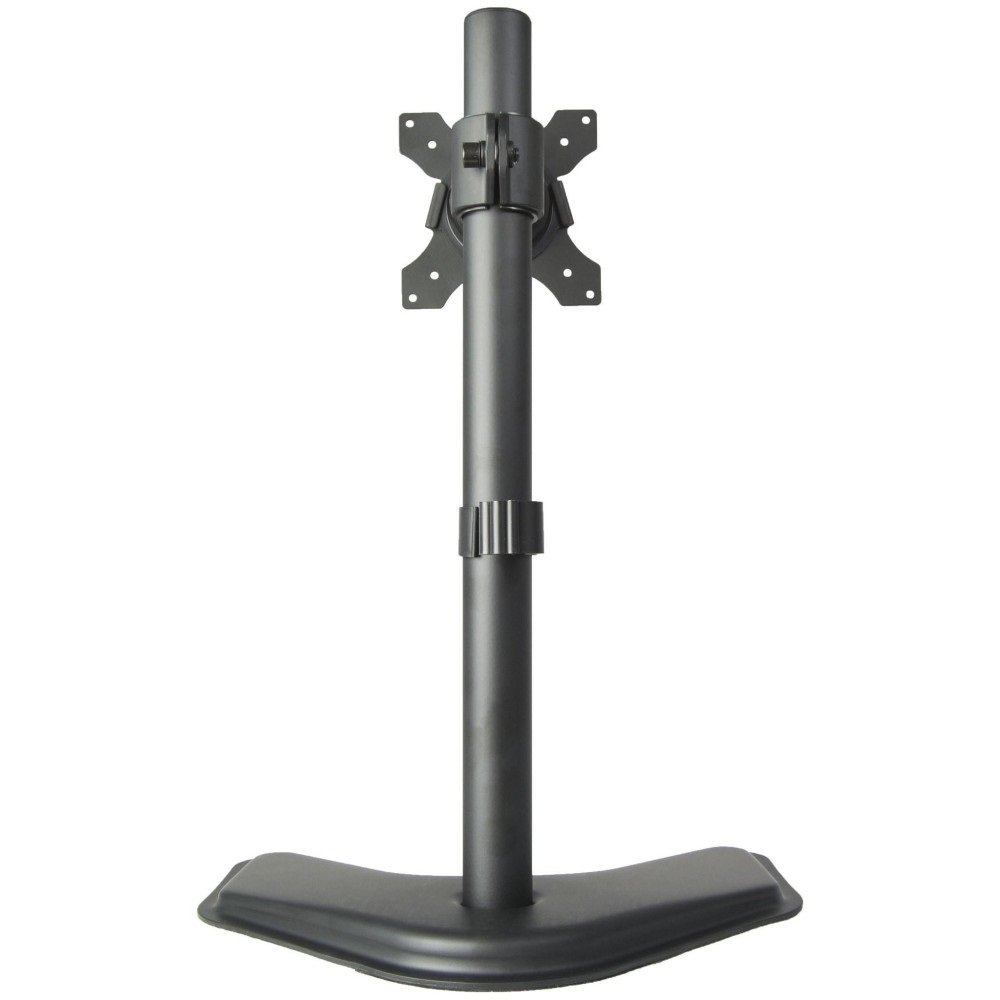 Techly 027538 Supporto da scrivania per Monitor LCD 13-27'' con Base h.465mm Nero - Altezza Regolabile, Inclinazione /-15°, Supporto VESA 75x75 e 100x100 mm