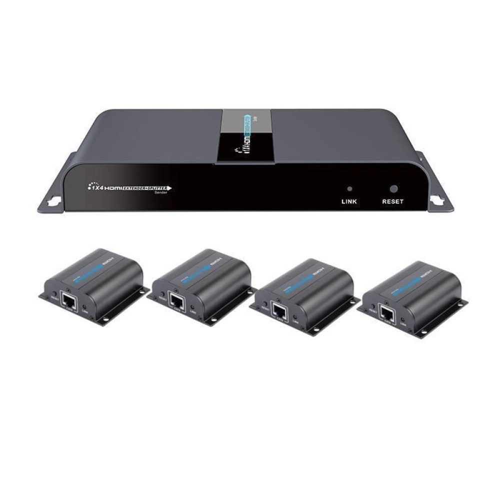 TECHLY Extender Splitter HDMI 1x4 PoE con IR su Cavo Cat.6 fino a 40m - IDATA EX-HL41TY