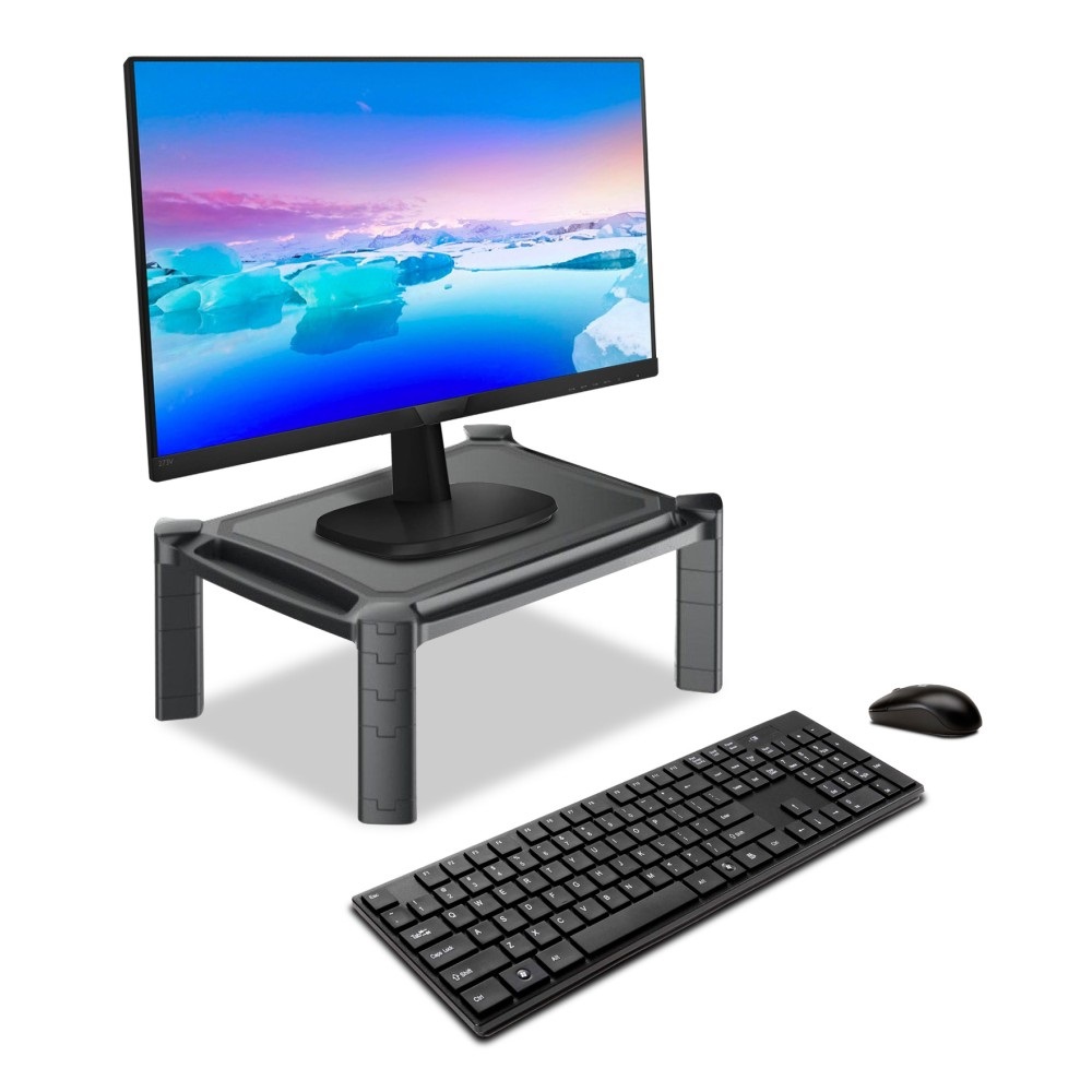 Techly Stand da scrivania regolabile ICA-MS 401, Nero, Altezza Regolabile, 81,3 cm (32