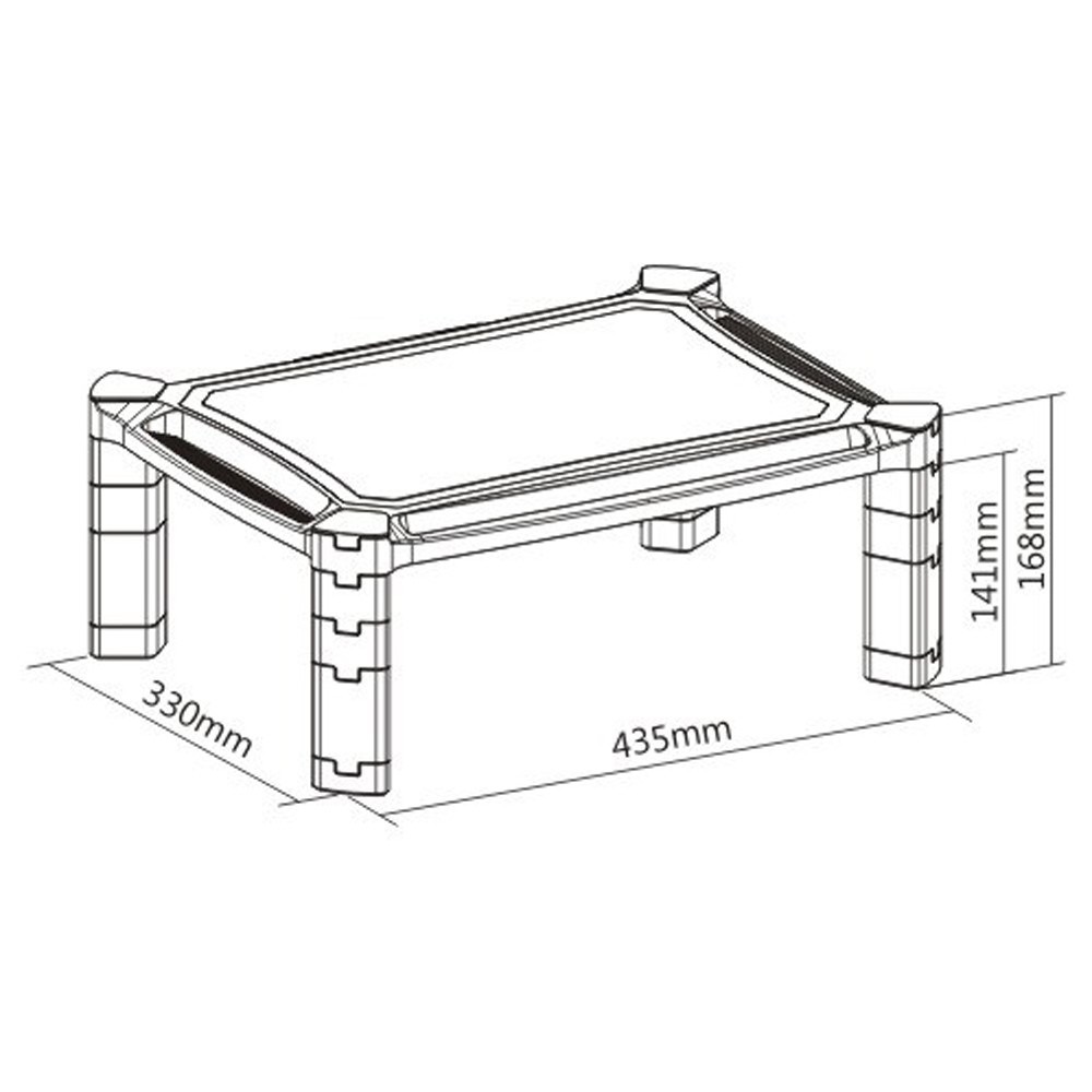 Techly Stand da scrivania regolabile ICA-MS 401, Nero, Altezza Regolabile, 81,3 cm (32