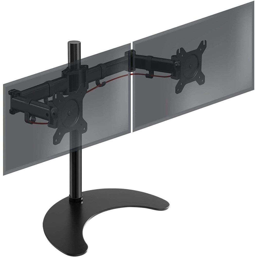Techly ICA-LCD 3410 Supporto da scrivania per 2 Monitor 13-27'' con base h.400mm, VESA 75x75 e 100x100, Regolabile