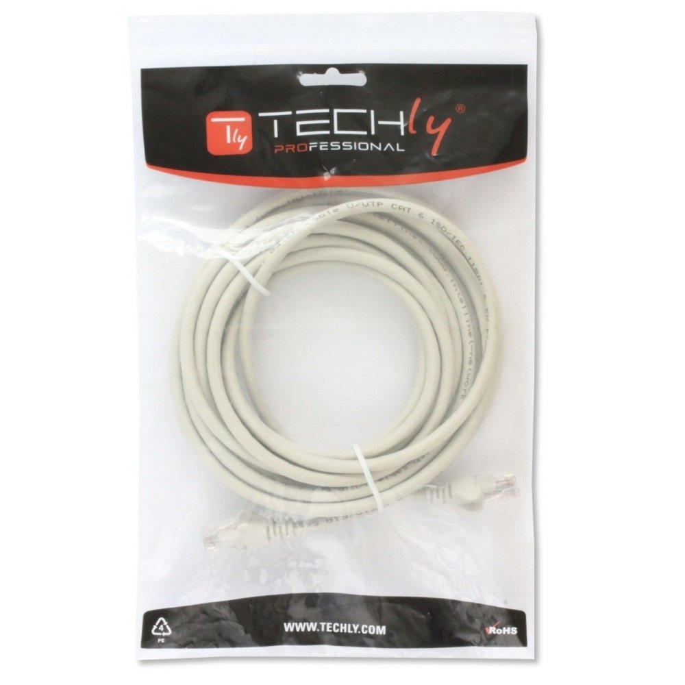 Techly Professional Cavo di Rete Patch in Rame Cat.6 UTP 0,5m Bianco - RJ45 Maschio/Maschio, Alta Velocità