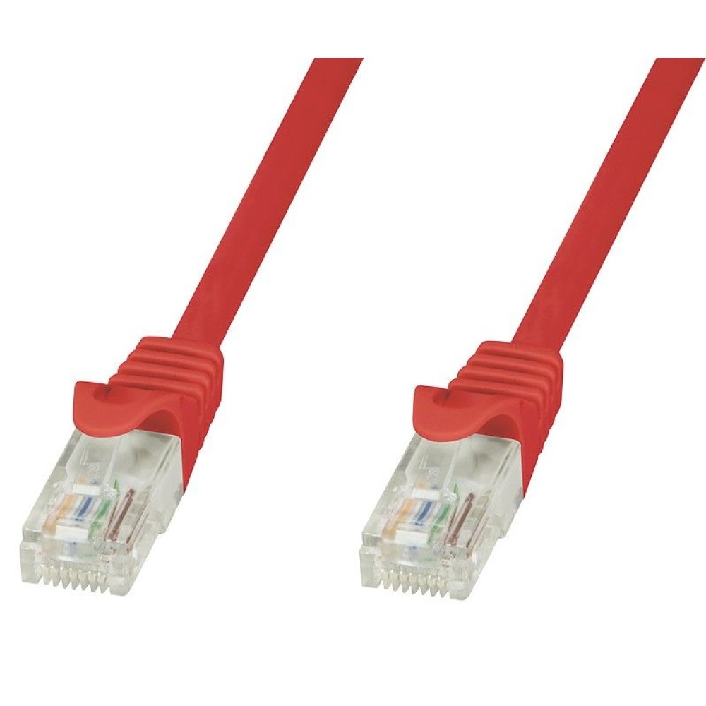 Techly Professional Cavo di Rete Patch in Rame Cat.6 Rosso UTP 0,5m con Connettori RJ45 Maschio/Maschio e Copriconnettori Anti-Stress