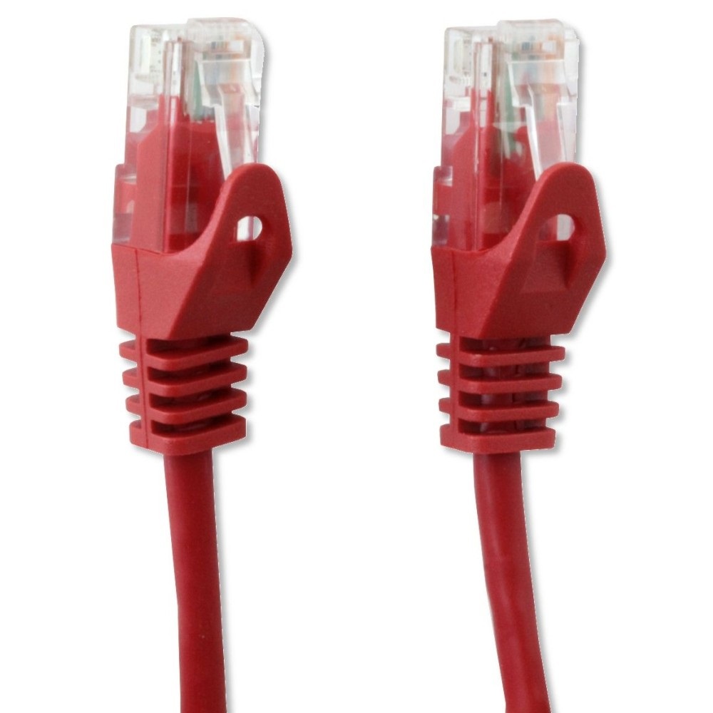 Techly Professional Cavo di Rete Patch in Rame Cat.6 Rosso UTP 0,5m con Connettori RJ45 Maschio/Maschio e Copriconnettori Anti-Stress