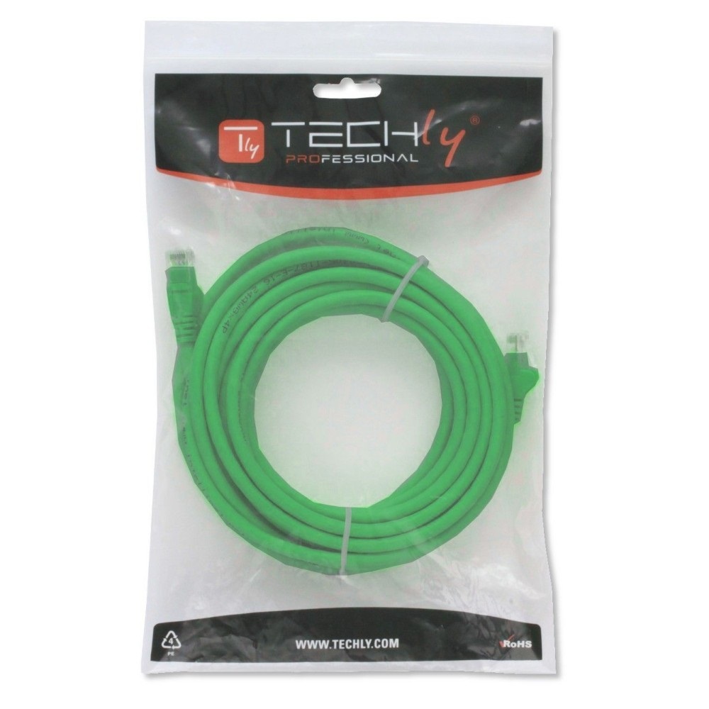 Techly Professional Cavo di Rete Patch Cat.6 Verde UTP 0,5m in Rame con Connettori RJ45 Maschio