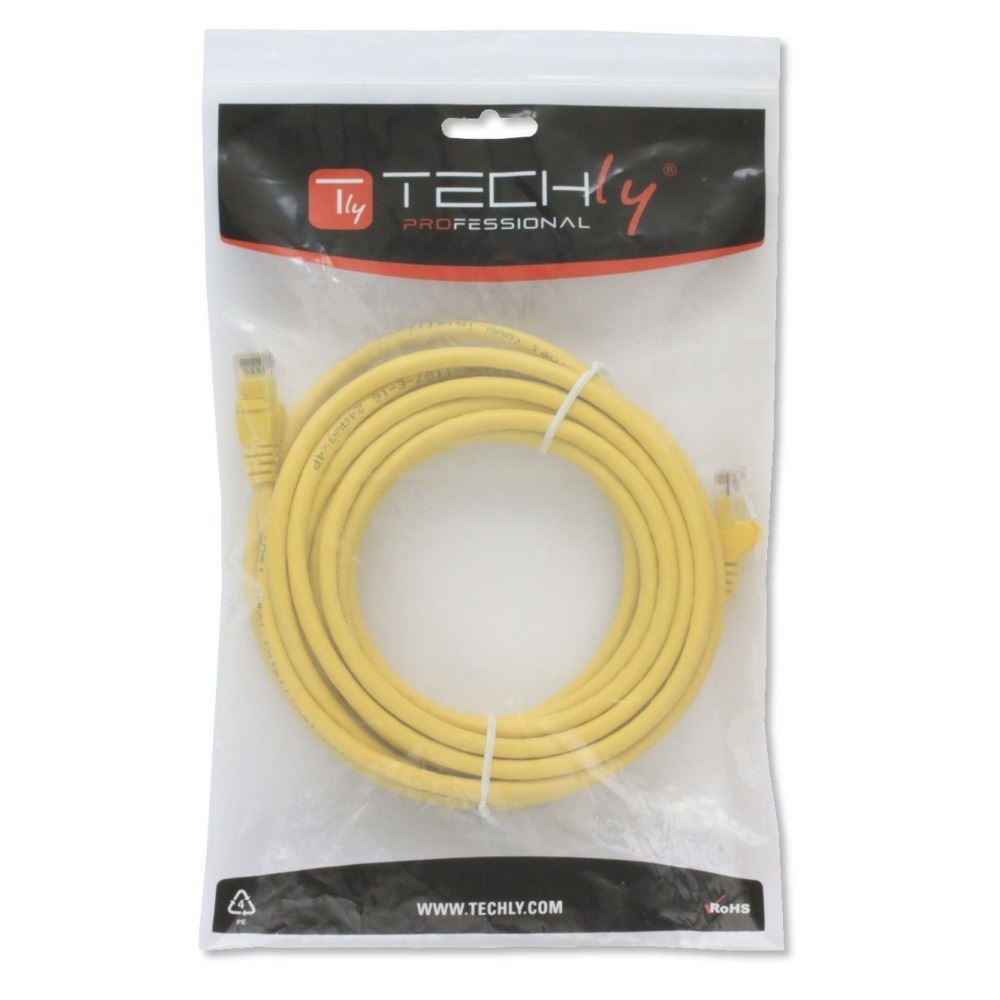 Techly Professional Cavo di Rete Patch Cat.6 Giallo UTP 0,5m in Rame con Connettori RJ45 Maschio