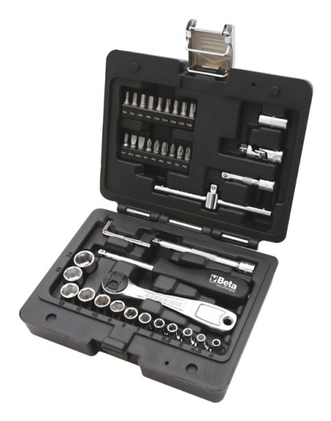 BETA BW 903E/C42 Set di chiavi a bussola - 42 pezzi con 13 chiavi esagonali, 18 inserti, 4 chiavi maschio piegate e accessori in valigetta