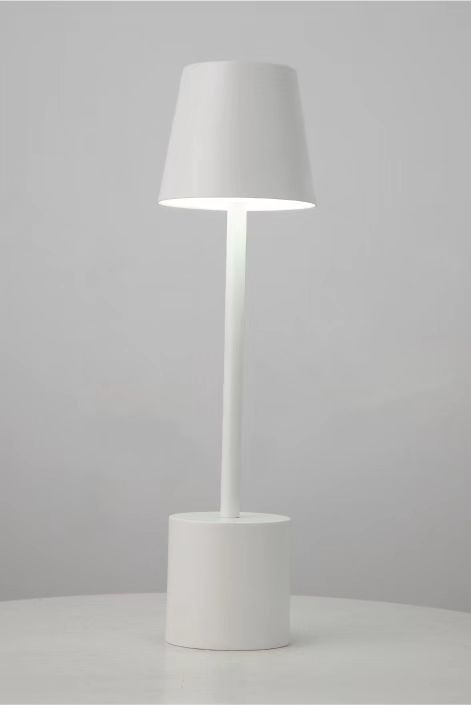 PYRAMIDEA LRP11B Lampada da Tavolo Ricaricabile Senza Fili Bianco con Presa USB, 3 Colori LED Regolabili e Illuminazione Personalizzabile
