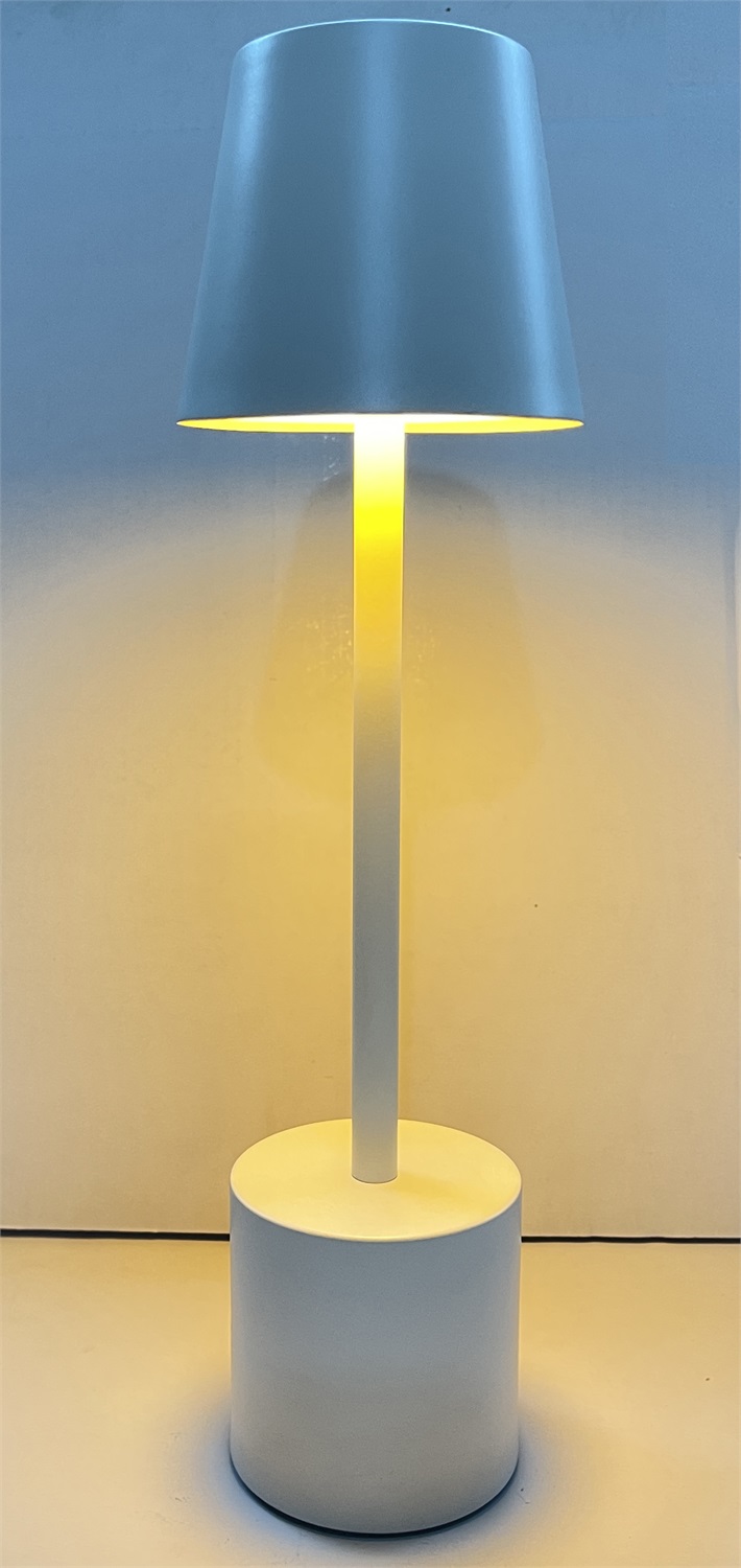 PYRAMIDEA LRP11B Lampada da Tavolo Ricaricabile Senza Fili Bianco con Presa USB, 3 Colori LED Regolabili e Illuminazione Personalizzabile