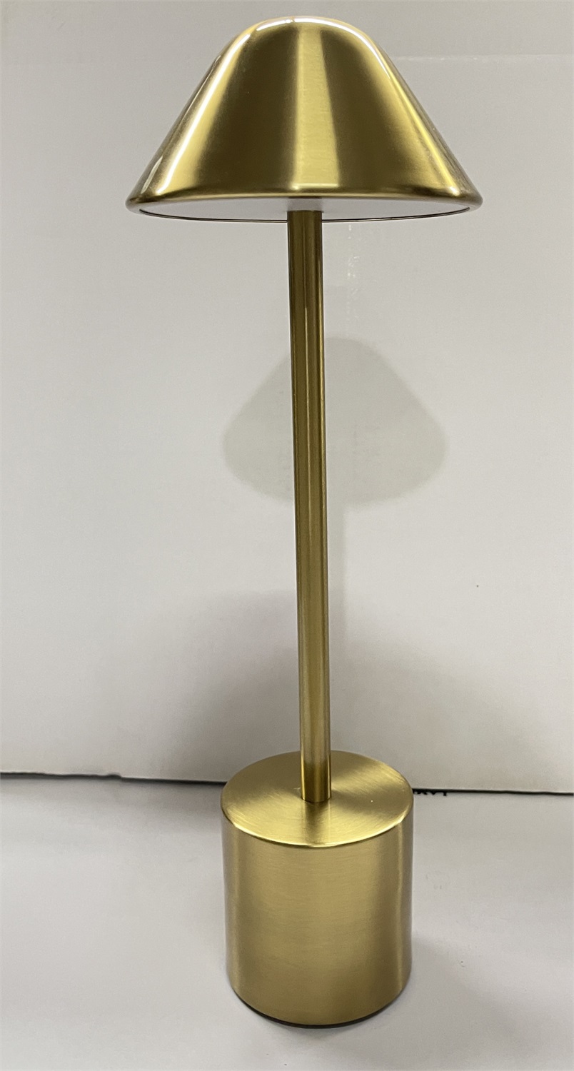 PYRAMIDEA Lampada da Tavolo Ricaricabile Senza Fili Oro LRP12G con Presa USB, 3 Colori LED Regolabili