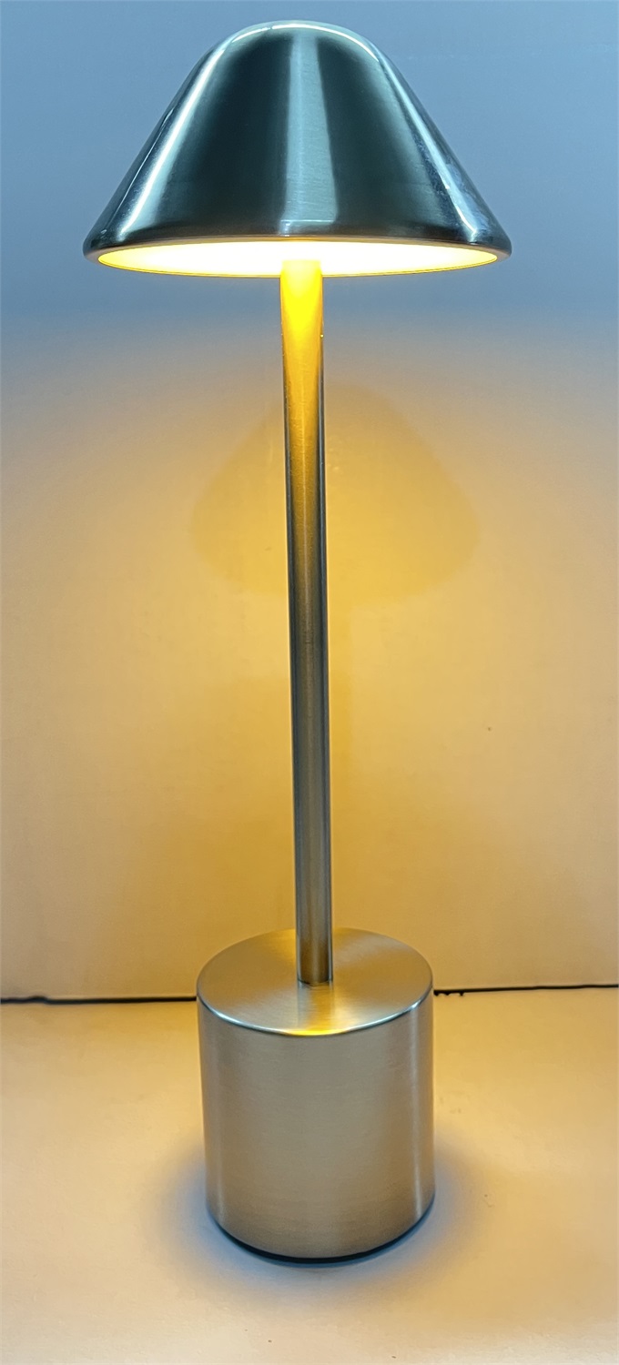 Pyramidea LRP12S Lampada da Tavolo Ricaricabile Senza Fili Argento con Presa USB e 3 Luci LED Regolabili