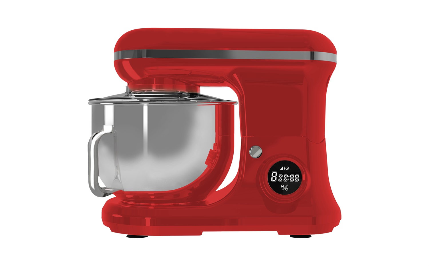 PYRAMIDEA IP5200R Sbattitore con Base 1200 W Rosso - Impastatrice Planetaria 5,2 Litri con Display Digitale e 8 Velocità