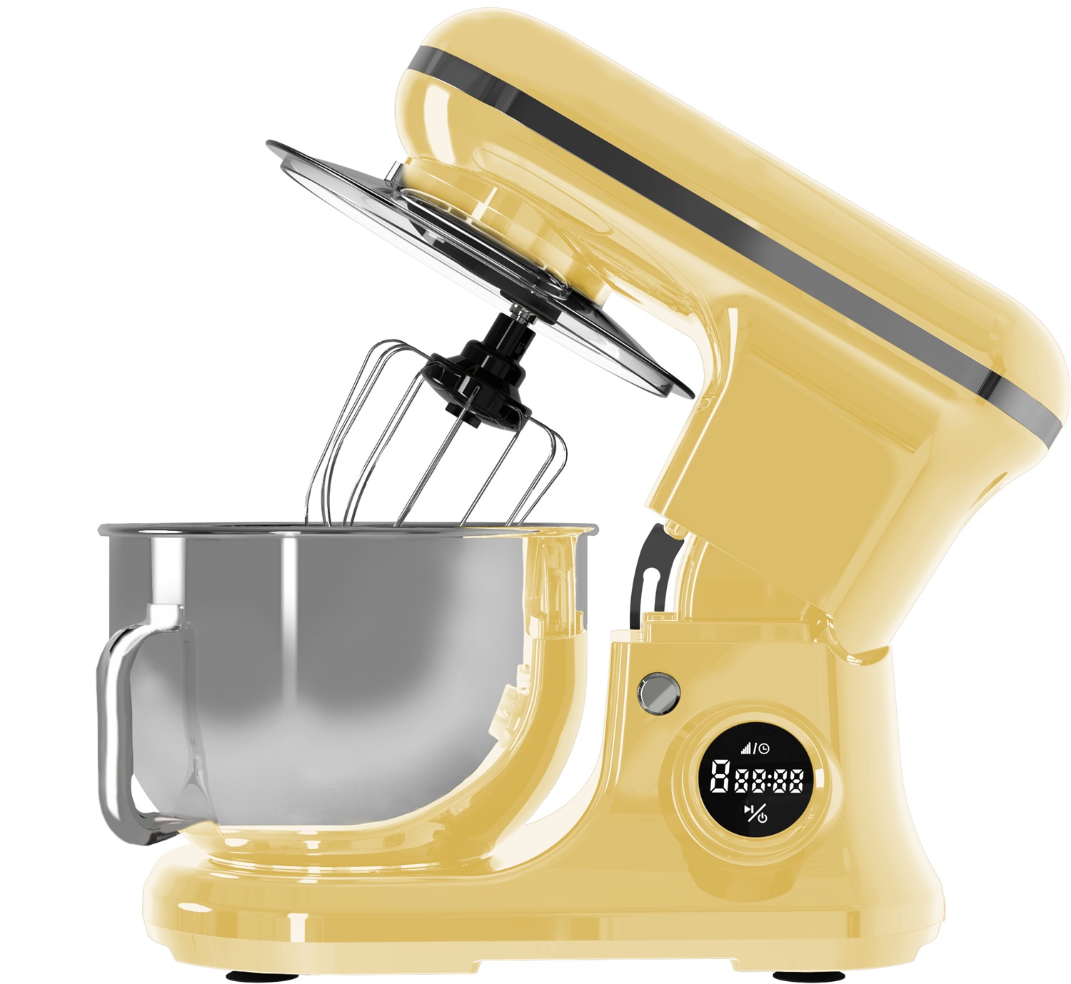 PYRAMIDEA Impastatrice Planetaria IP5200C con Display Digitale, 8 Velocità, Testa Sollevabile, Funzione Pulse, 5,2L, 1200W - Colore Crema