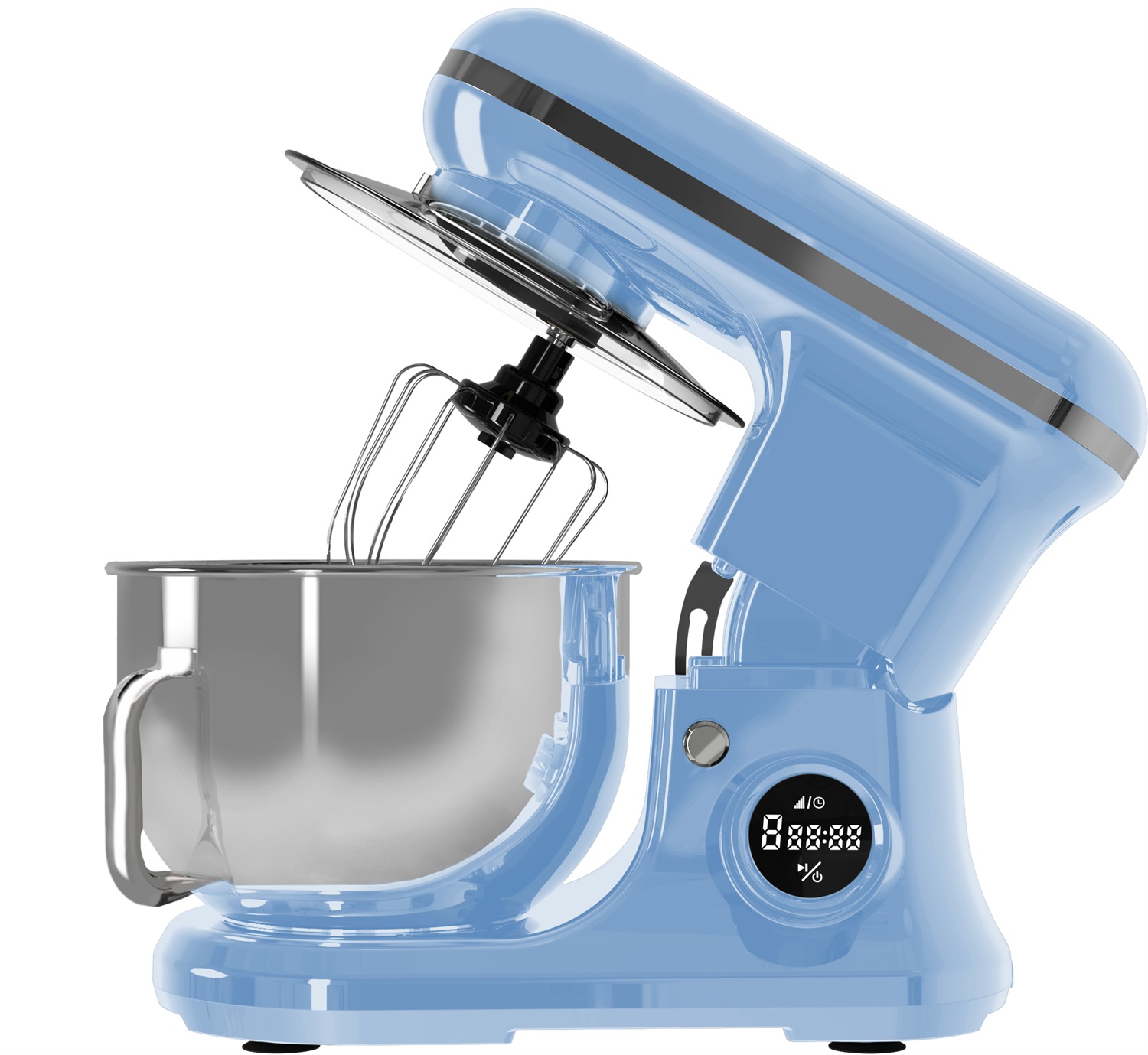PYRAMIDEA IP5200LB Impastatrice Planetaria 1200W con Display Digitale, 8 Velocità, Testa Sollevabile e Funzione Pulse - Colore Azzurro