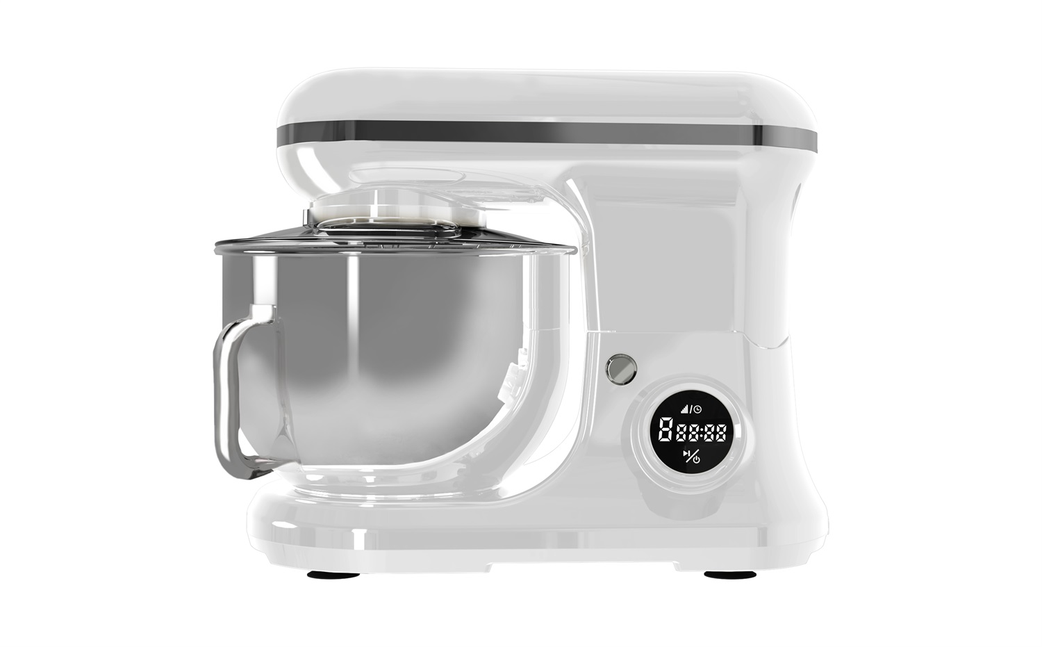 PYRAMIDEA IP5200W Impastatrice Planetaria 1200W con Display Digitale, 8 Velocità, Testa Sollevabile e Capacità Ciotola di 5,2 Litri - Colore Bianco