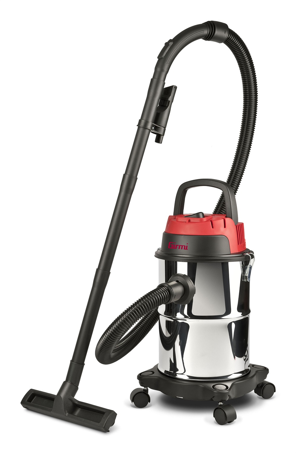 Girmi AP45 Bidone Aspira Solidi e Liquidi INOX 15L 1000W Wet&Dry con Filtro in Tessuto e Accessori Inclusi