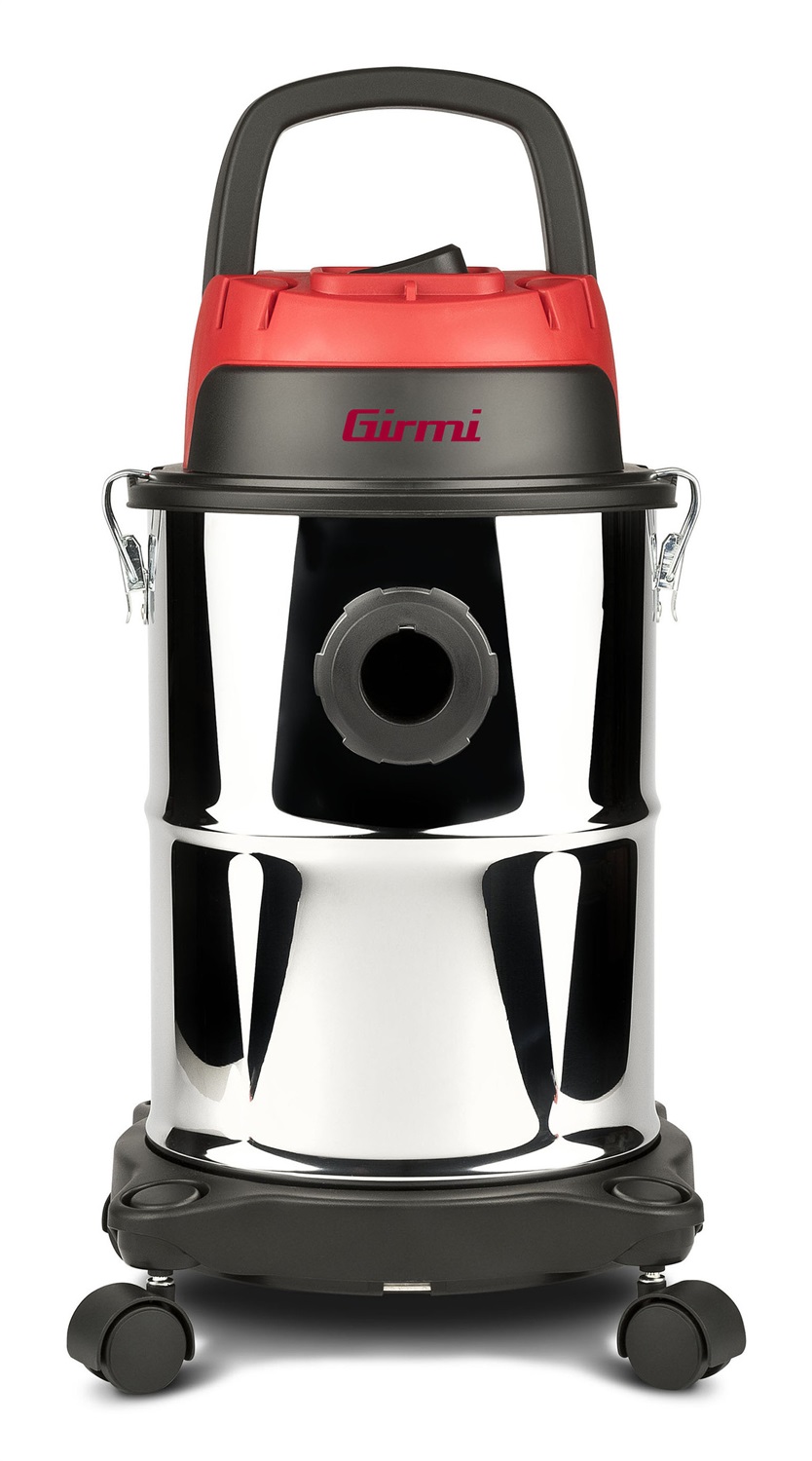 Girmi AP45 Bidone Aspira Solidi e Liquidi INOX 15L 1000W Wet&Dry con Filtro in Tessuto e Accessori Inclusi