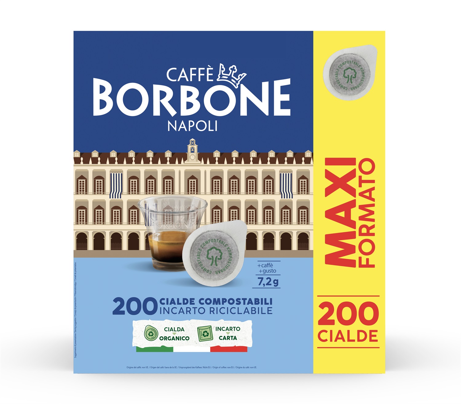 Caffè Borbone 44BBLUNOBILE Cialde da Caffè Nobile 200 Pezzi 44 mm - Easy Serving Espresso