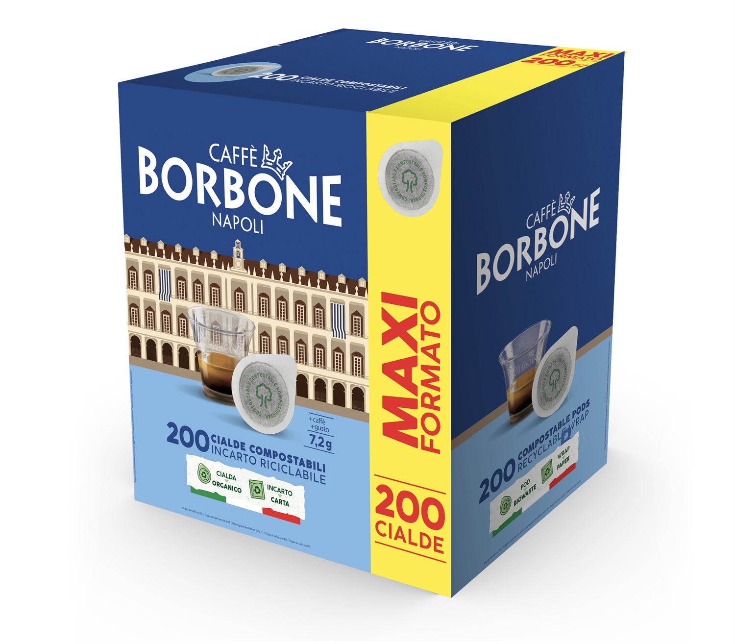 Caffè Borbone 44BBLUNOBILE Cialde da Caffè Nobile 200 Pezzi 44 mm - Easy Serving Espresso