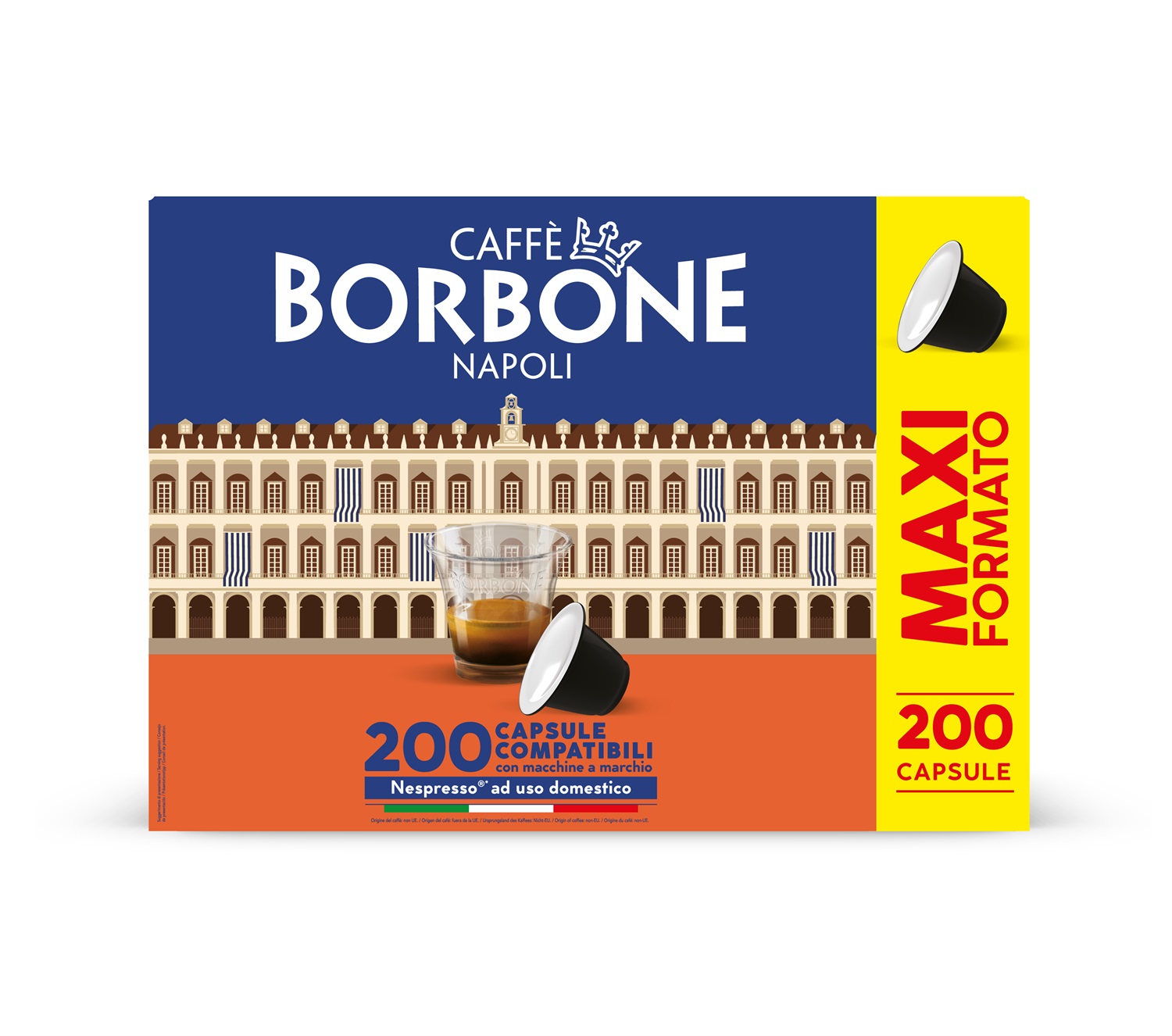 Caffè Borbone REBBLUNOBILE4X50N - Capsule di Caffè Nobile Compatibili Nespresso, 200 pezzi, 5 g