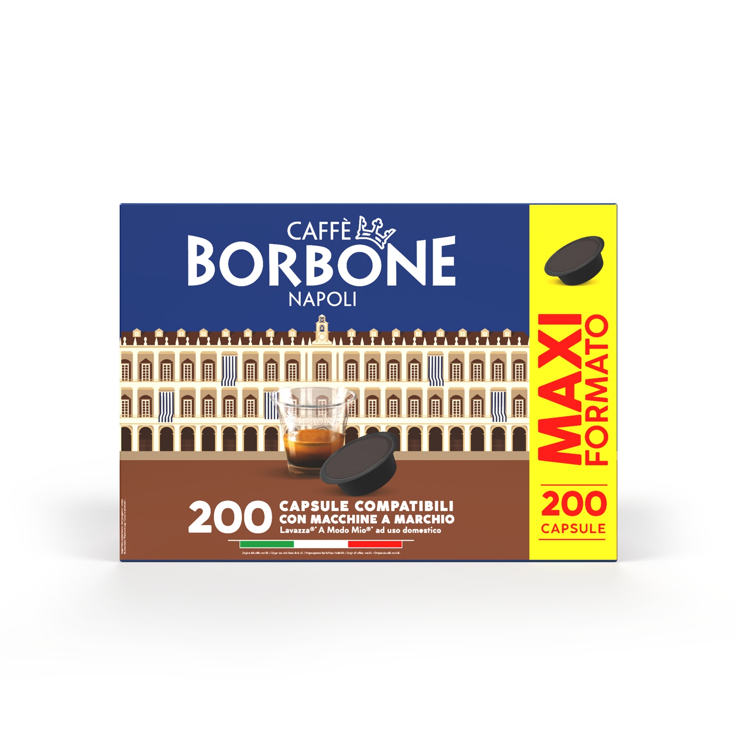 Caffè Borbone AMSBLUNOBILE4X50N - Capsule di Caffè Nobile Compatibili A Modo Mio, 200 pz, 7,2 g