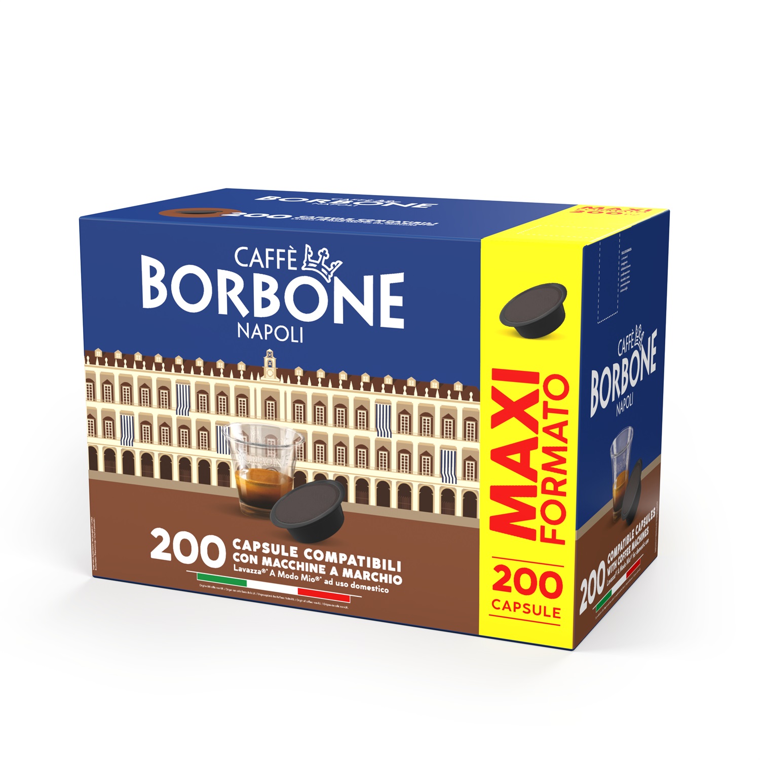Caffè Borbone AMSBLUNOBILE4X50N - Capsule di Caffè Nobile Compatibili A Modo Mio, 200 pz, 7,2 g