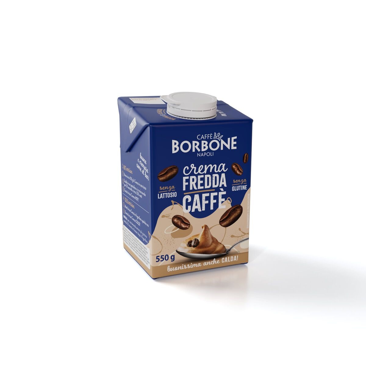 Caffè Borbone Crema Fredda Caffè - Brick da 550g, Crema a base di Latte e Caffè Solubile, Senza Lattosio e Glutine, Pronta da Servire
