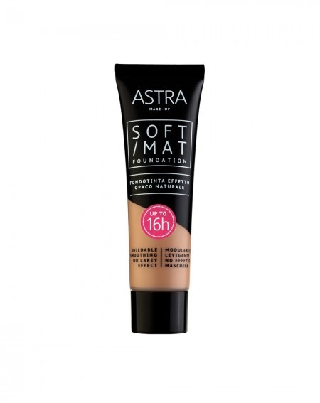 Astra Soft Mat Foundation 07 - Cinnamon - Fondotinta Opaco Naturale 30 ml con Texture Leggera e Coprenza Modulabile