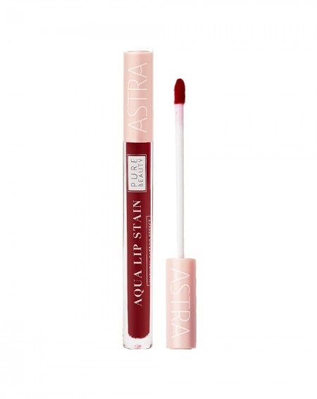 Astra Make-Up Pure Beauty Aqua Lip Stain 03 Smoothie - Tinta Labbra a Lunga Tenuta, 3 ml, Effetto Kiss-Proof e Zero Spessore