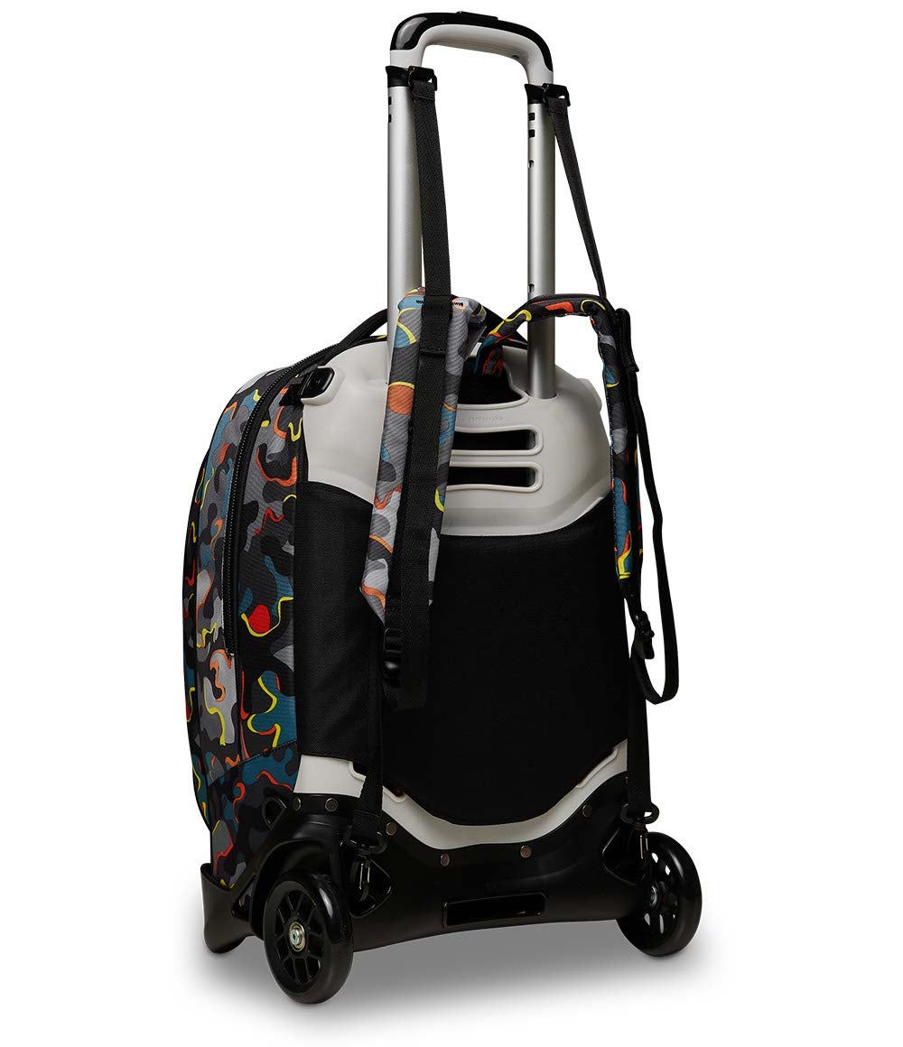 Seven Jack-2WD Trolley Scolastico Multicolore 34L con Carrello Sganciabile, 2 Ruote da 10 cm, Poliestere
