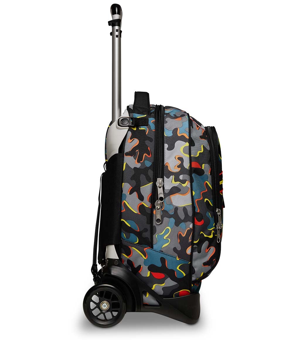 Seven Jack-2WD Trolley Scolastico Multicolore 34L con Carrello Sganciabile, 2 Ruote da 10 cm, Poliestere