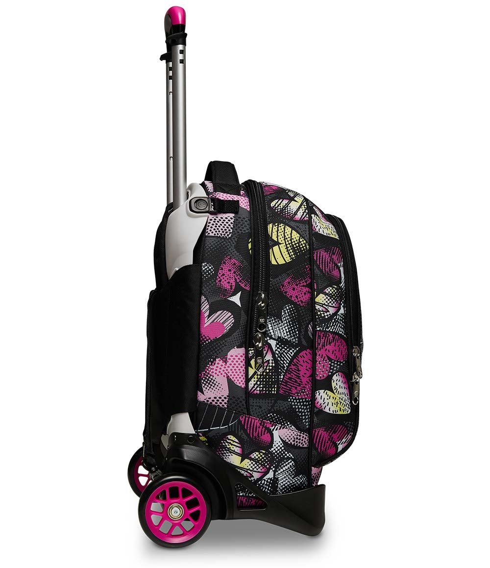 Seven Trolley Jack-2WD Kiddie Crush - Zaino scolastico con carrello sganciabile, dimensioni 37x51x27 cm, capacità 34 lt, schienale e spallacci imbottiti