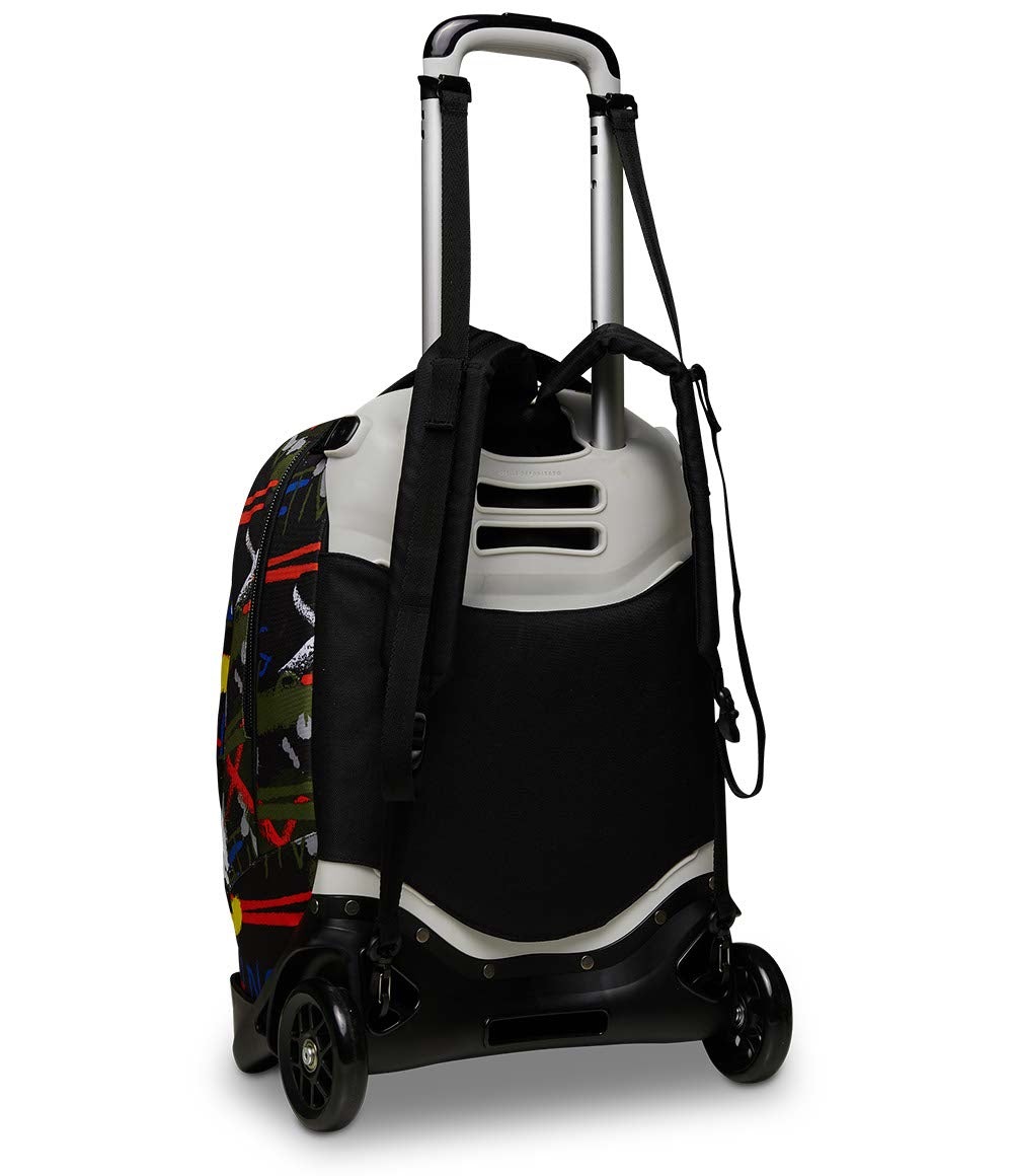 Seven Trolley Jack-2WD Zaino Scolastico con Carrello Sganciabile, Multicolore, Capacità 34 lt, Schienale e Spallacci Imbottiti