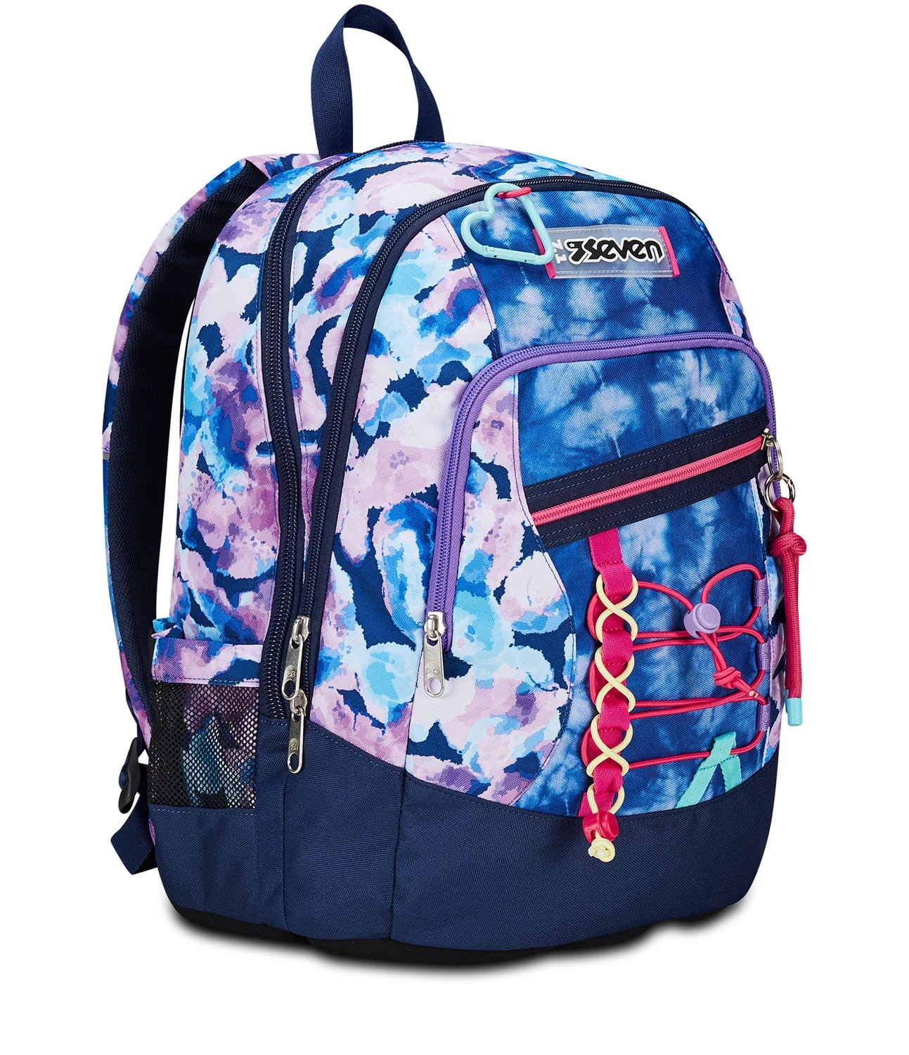 Seven Zaino Advanced Custom Cloud - Zaino scolastico Doppio Scomparto, Tasca Porta PC, Viola Fucsia, Poliestere