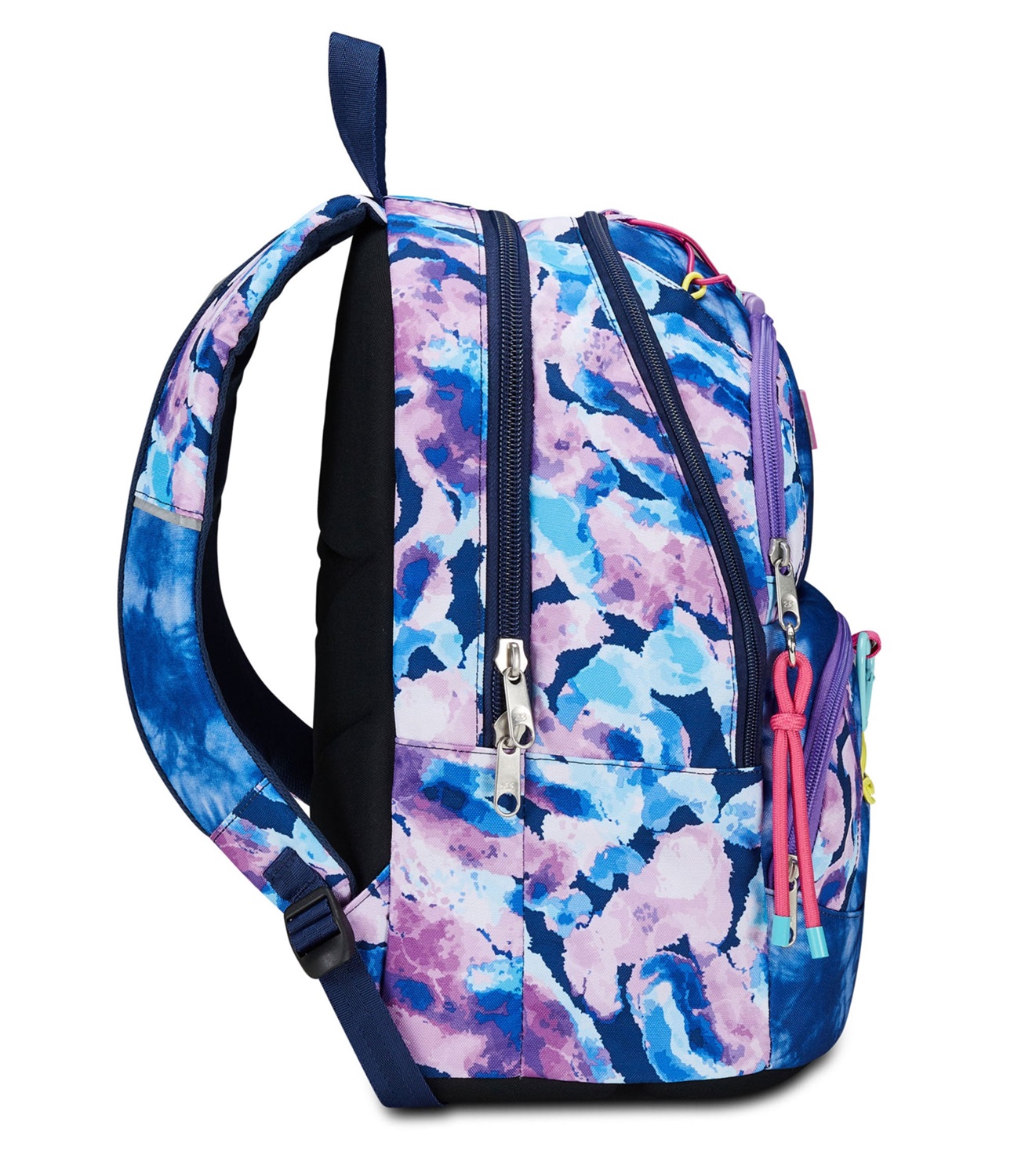 Seven Zaino Scuola Advanced Pockets Custom Cloud - Viola Fucsia, Doppio Scomparto Multi Tasche, Tasca Porta PC, Tasca Porta Borraccia, Organizer, 32x43x24 cm, 33 lt