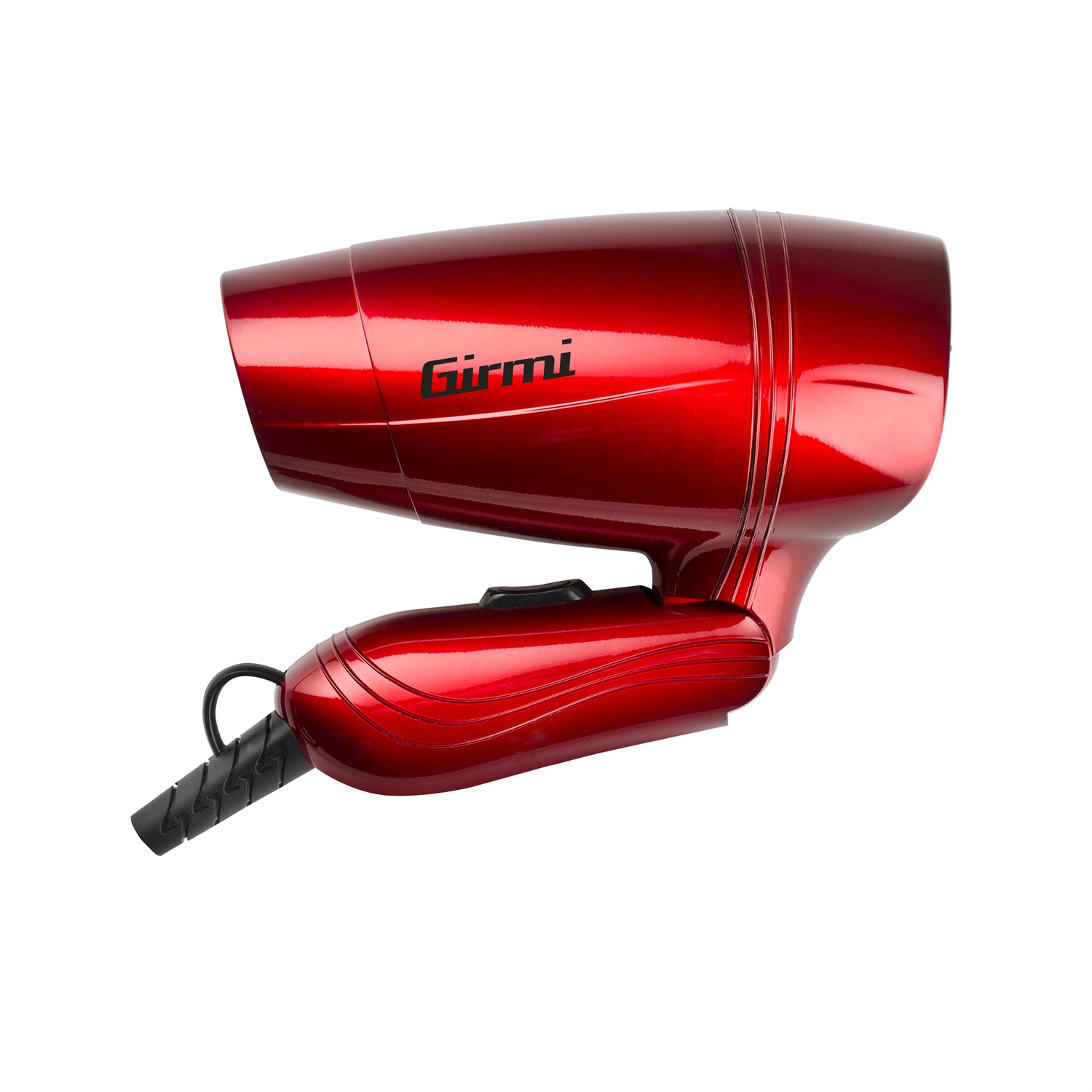 Girmi Asciugacapelli PH02 da Viaggio 1200 W Rosso - 2 Velocità, 2 Temperature, Doppio Voltaggio, Manico Pieghevole