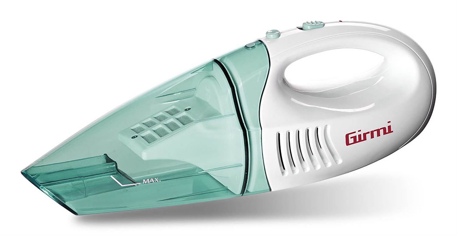 Girmi AP10 - Aspirapolvere Portatile Ricaricabile Wet & Dry, 550 ml, Batteria Ni-MH 4.8V, Potenza 30W, Accessori Inclusi