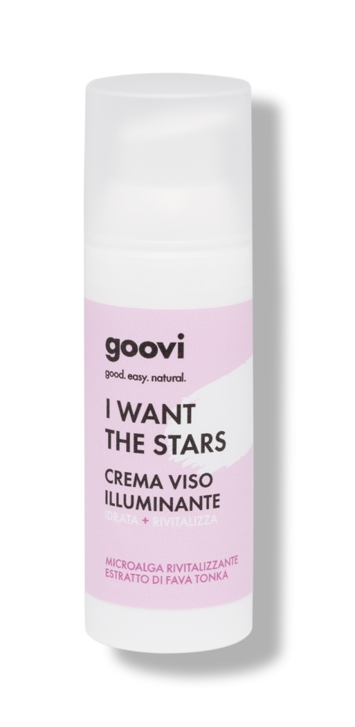 Goovi Crema Viso Illuminante 50ml - Idratazione 24h con Microalga e Fava Tonka