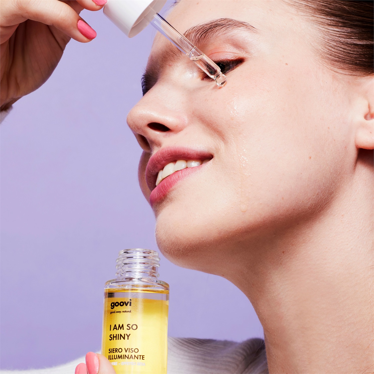 Goovi I Am So Shiny Siero Viso Illuminante 30ml - Nutriente, Effetto Seta, con Oli Naturali e Vitamina E