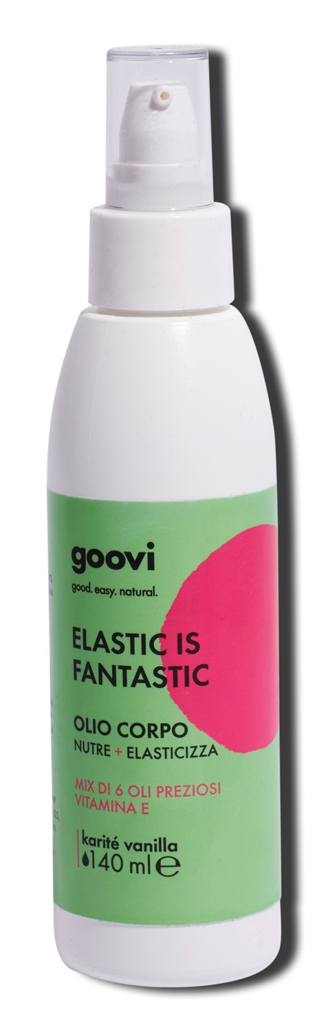 Goovi Olio Corpo Elastic is Fantastic - Nutriente e Elasticizzante con 6 Oli Preziosi, 140 ml