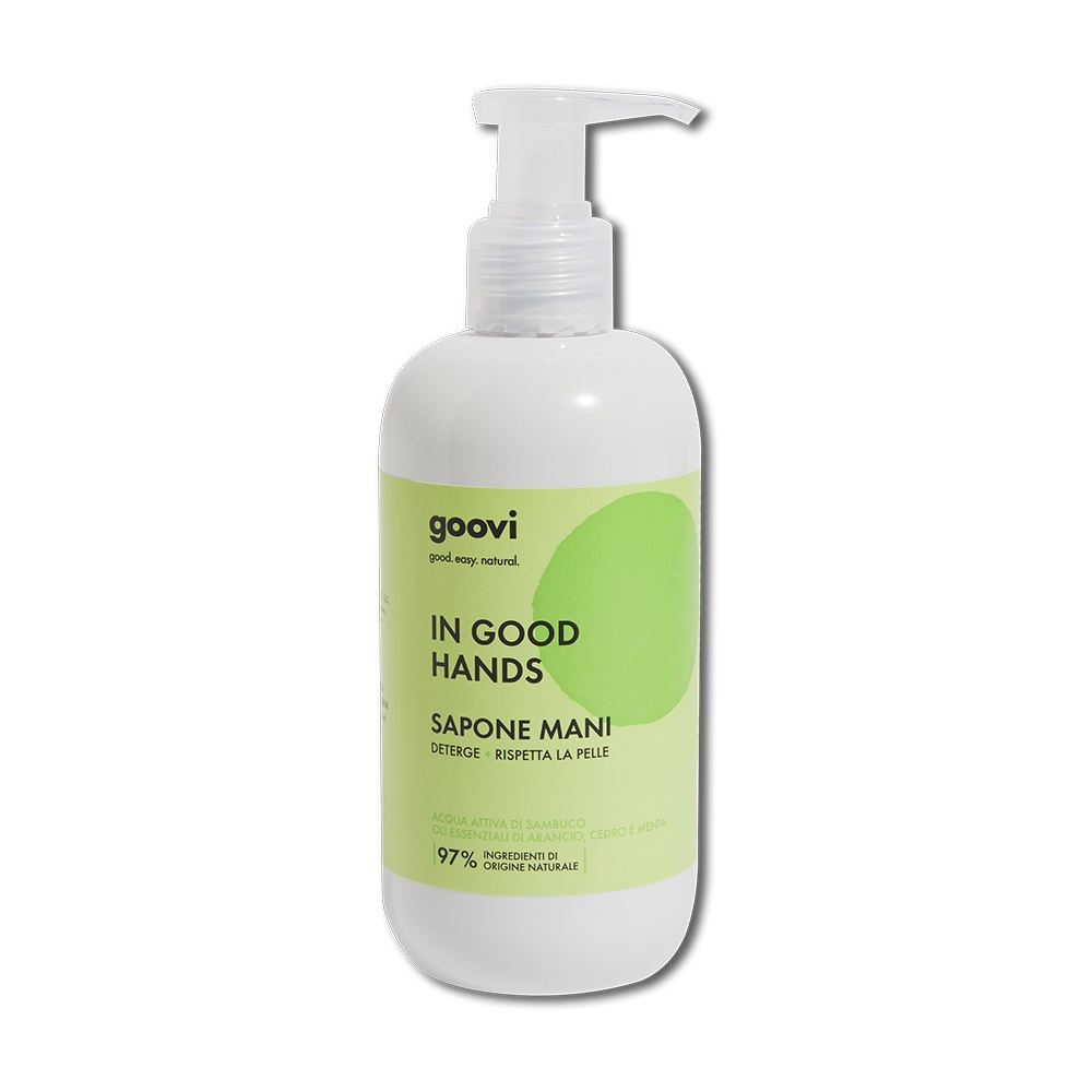 Goovi Sapone Mani 250ml - Deterge Delicatamente con Oli Essenziali di Arancio, Cedro e Menta